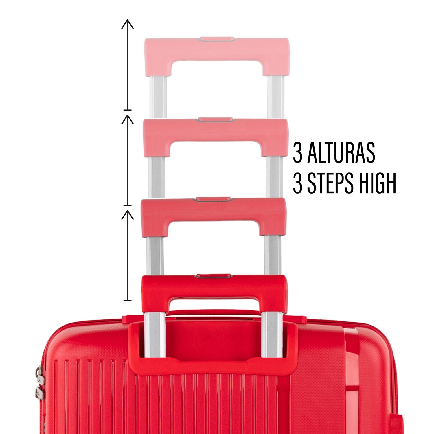 Juego De Maletas Rígidas Pp Itaca 761300 Viaje Pp Itaca Rojo