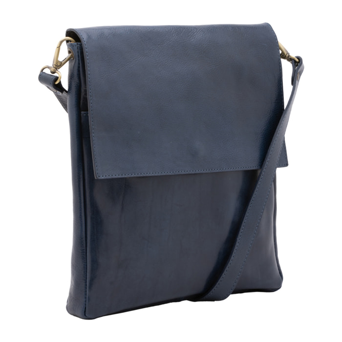 Borsa a tracolla  da uomo In Vera pelle Made in Italy 31x35x4 cm