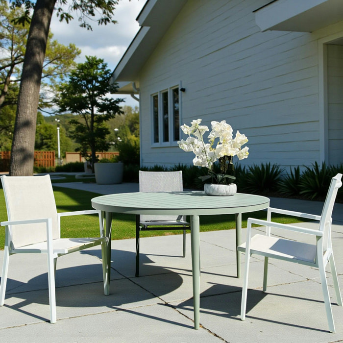 Table de jardin ronde en aluminium vert argile Ø 130 cm STOCKHOLM