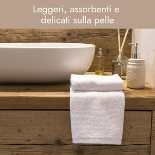 INTRECCI HOME Set Bagno 2 Asciugamani Ospite, in Puro Cotone 500 g,Morbidezza Extra, Assorbenza Superiore, Elegante e Durevole