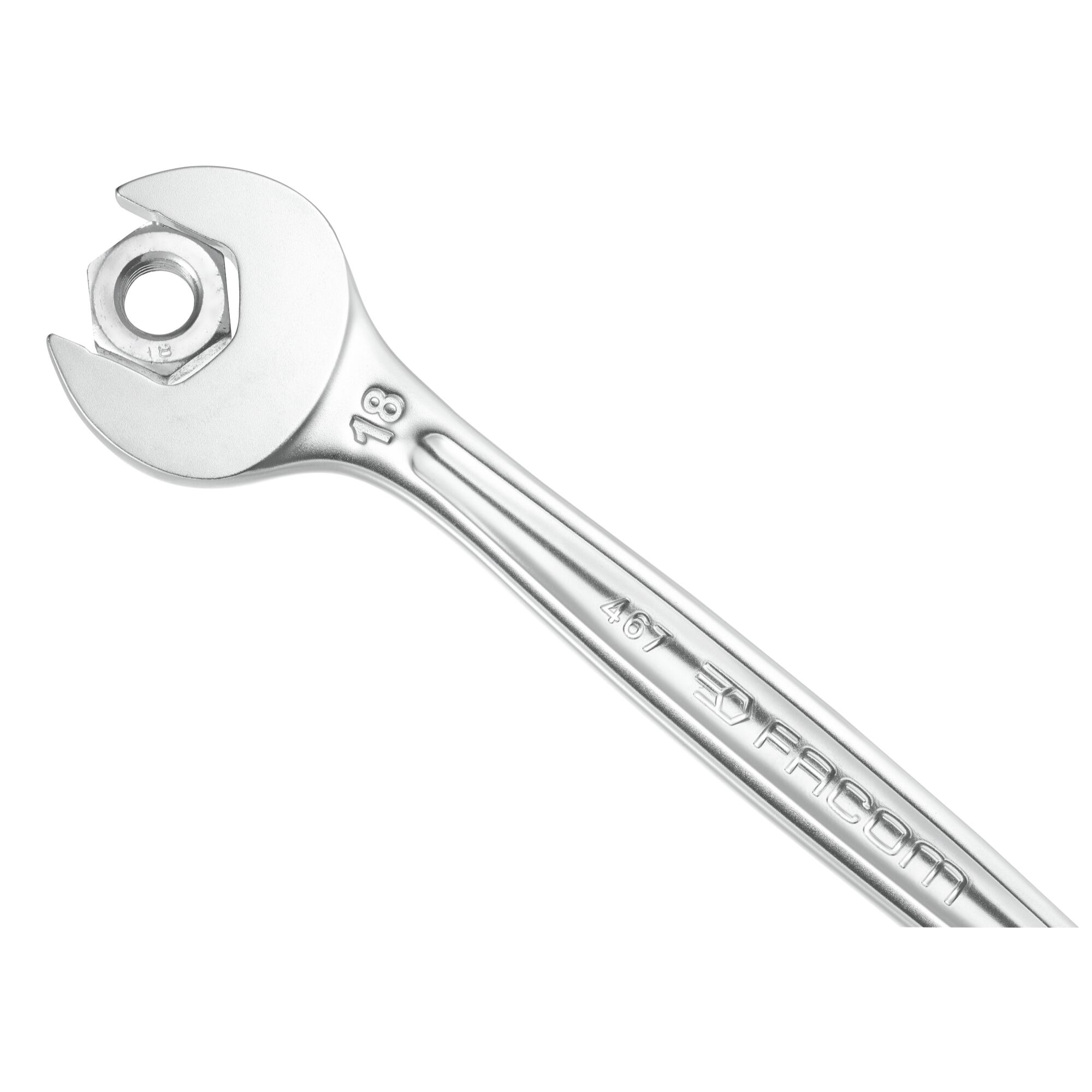 FACOM Clé Mixte à Cliquet Plate 16 mm - 467B.16 - Compact Et Réversible Par Levier