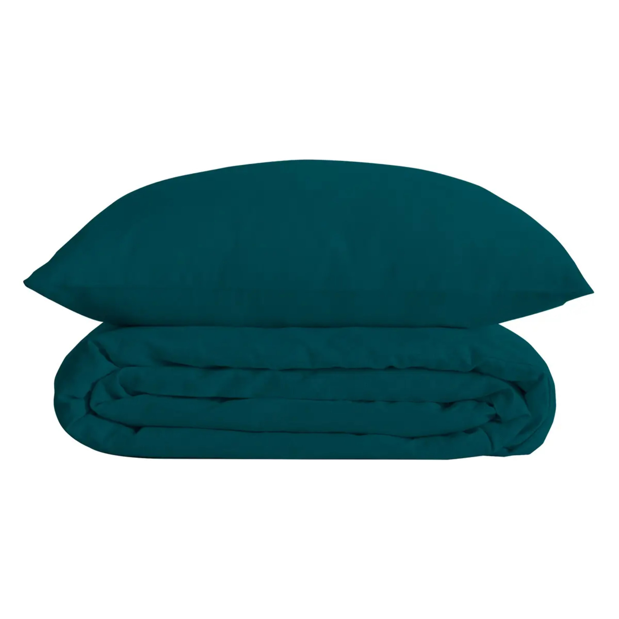 Parure de lit "Landiha" percale bleu égéen 240x220cm