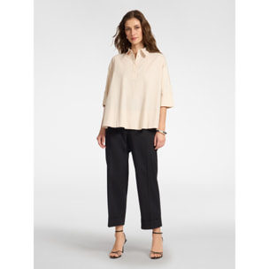Elena Mirò - Blusa boxy con maniche a tre quarti - Beige