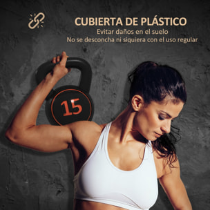 Pesas Rusas de 2,2kg 4,5kg 6,8kg Kettlebell de Fitness Relleno de Arena con Mango Ancho Antideslizante para Ejercicios y Entrenamiento en Casa y Gimnasio Negro