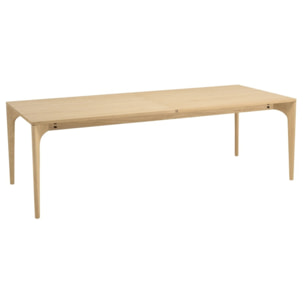 MAXENCE - Table à manger ext. 240/292cm naturelle pieds en chêne massif