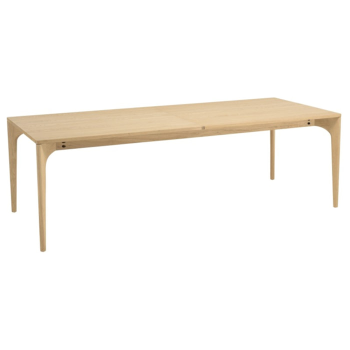 MAXENCE - Table à manger ext. 240/292cm naturelle pieds en chêne massif