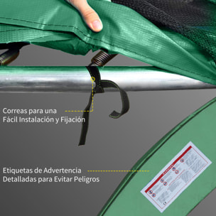 Cojín Cubierta de Protección Borde Resorte para Cama Elástica Trampolín Redondo Diámetro Ø366 cm Verde