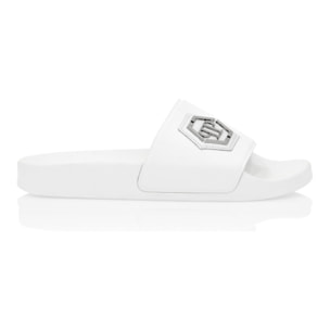 PHILIPP PLEIN Flat Gummy Sandals HEXAGON