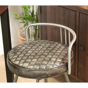 Tabouret de bar industriel brun BRISBANE