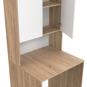 Meuble dessus machine à laver Will blanc et bois