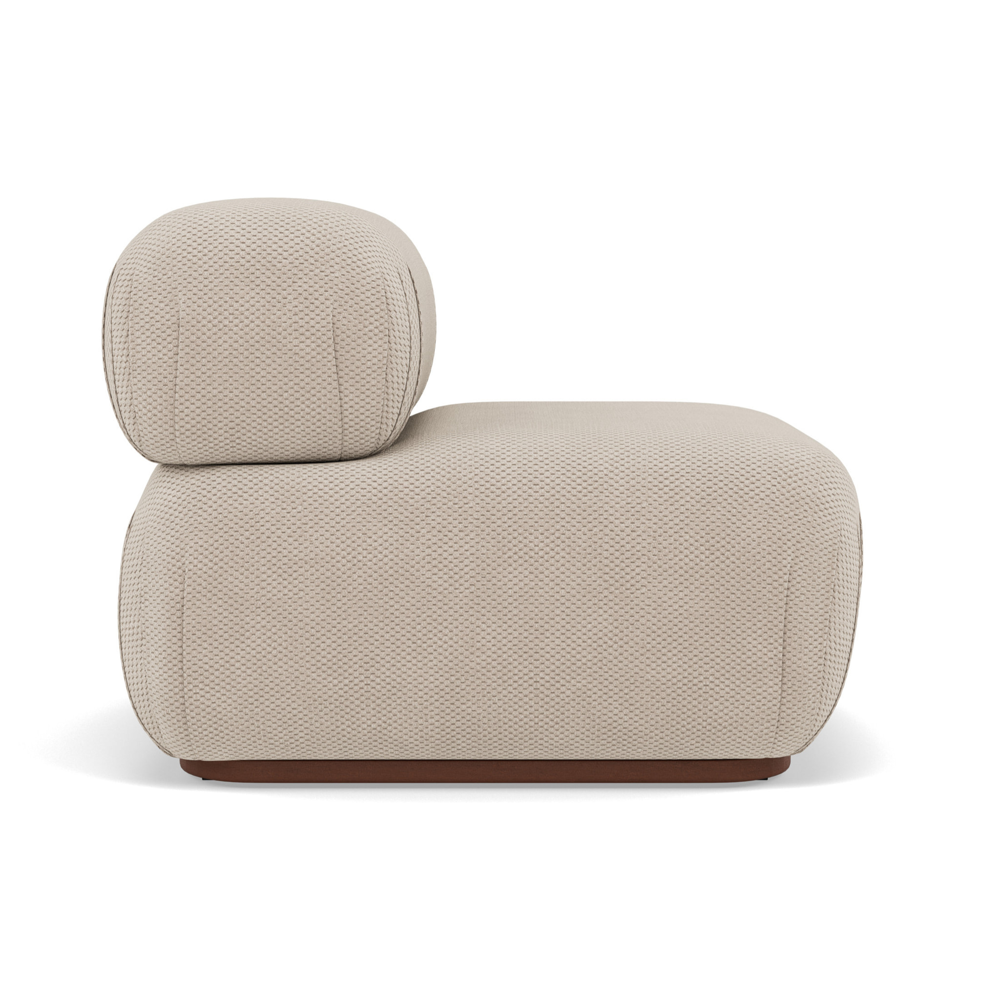 Penelope - module d'assise sans accoudoirs en velours texturé - Beige