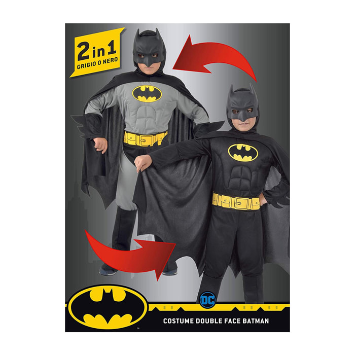 Costume Batman 2-In-1 Con Muscoli Pettorali Imbottiti Dc Comics Bambino