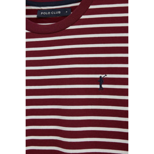 Maglietta a righe granata ed ecrù dal fit ampio con logo Rigby Go