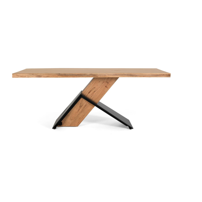 Mesas de Comedor de Madera Maciza de Acacia 200 Cm Estilo Industrial Contemporáneo