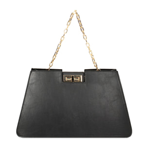 Borsa a mano nera con catenina