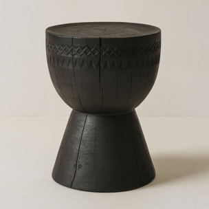 Meuble d'appoint en bois d'acacia brûlé ASSA