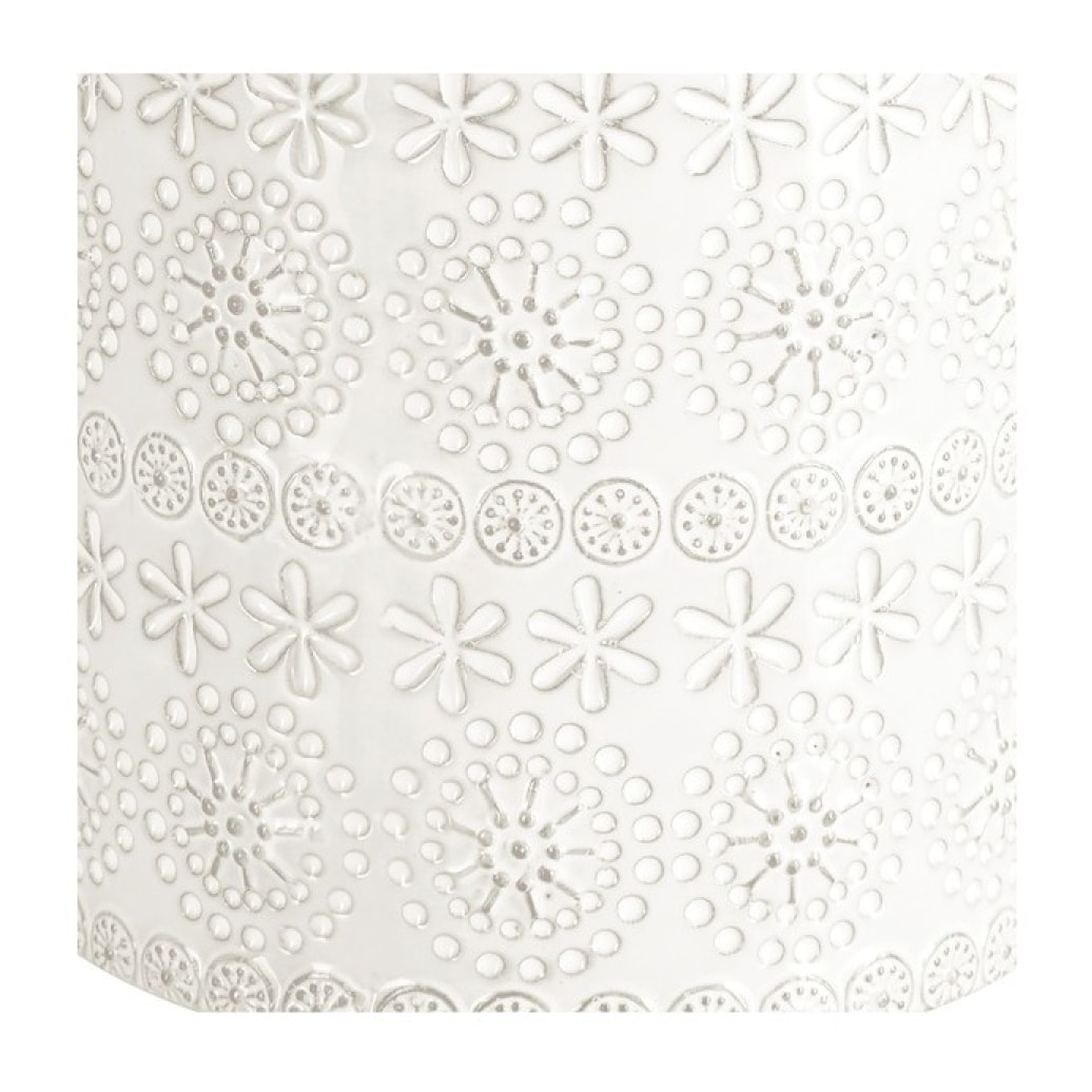 Boite à cotons Porcelaine RELIEF Blanc Spirella