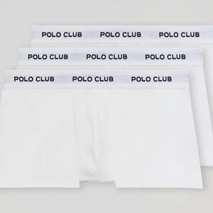 Pack di tre boxer bianchi con logo Polo Club
