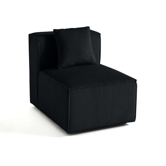 Arty - module d'assise sans accoudoirs - en velours côtelé - Noir
