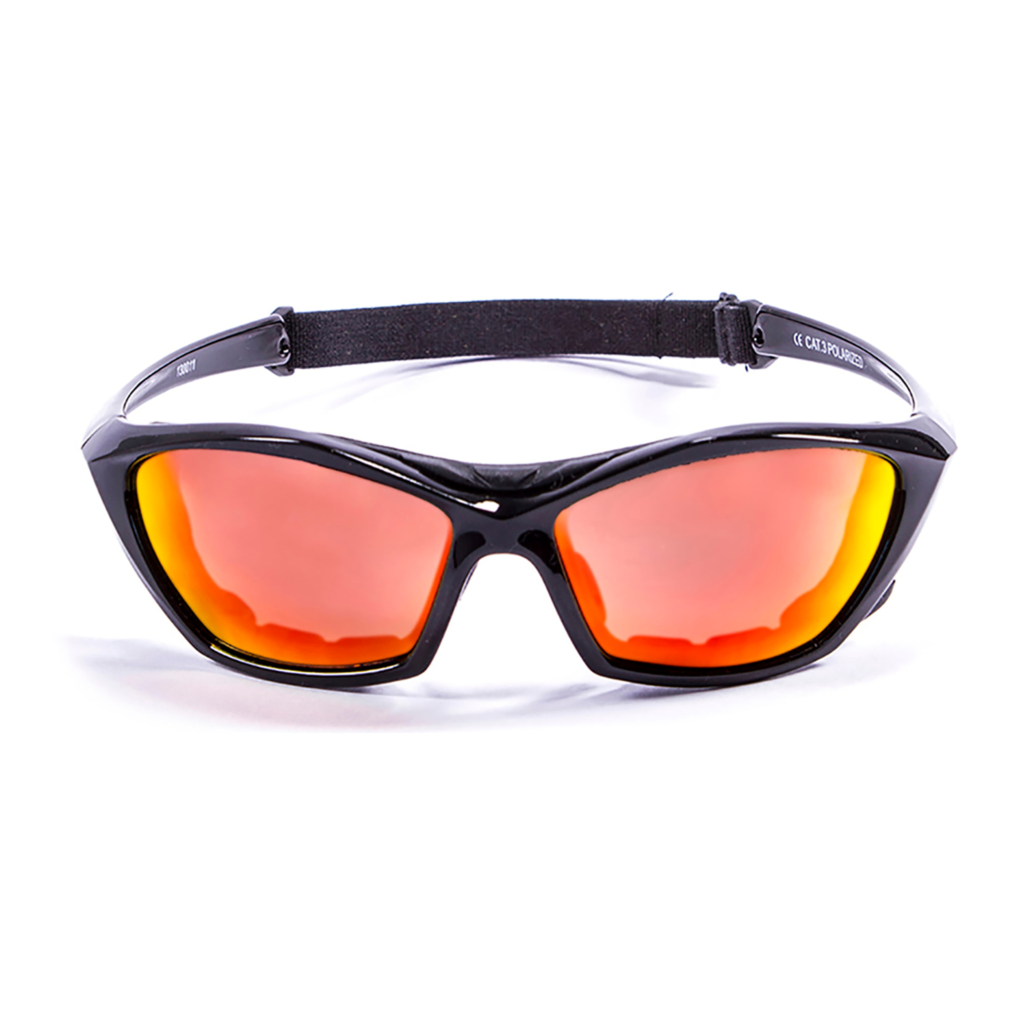 Gafas de deportes acuáticos OCEAN LAKE GARDA - Negro mate / Revo roja