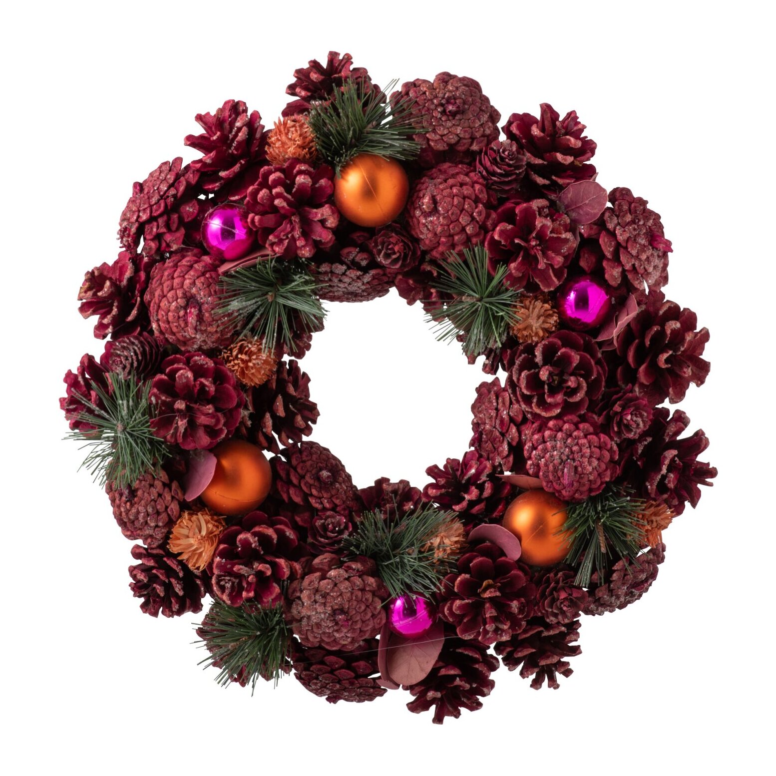 J-Line couronne pomme de pin - rose foncé/orange