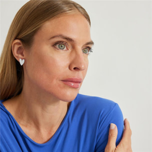 Pendientes Lux by Lux acabados en baño de rodio