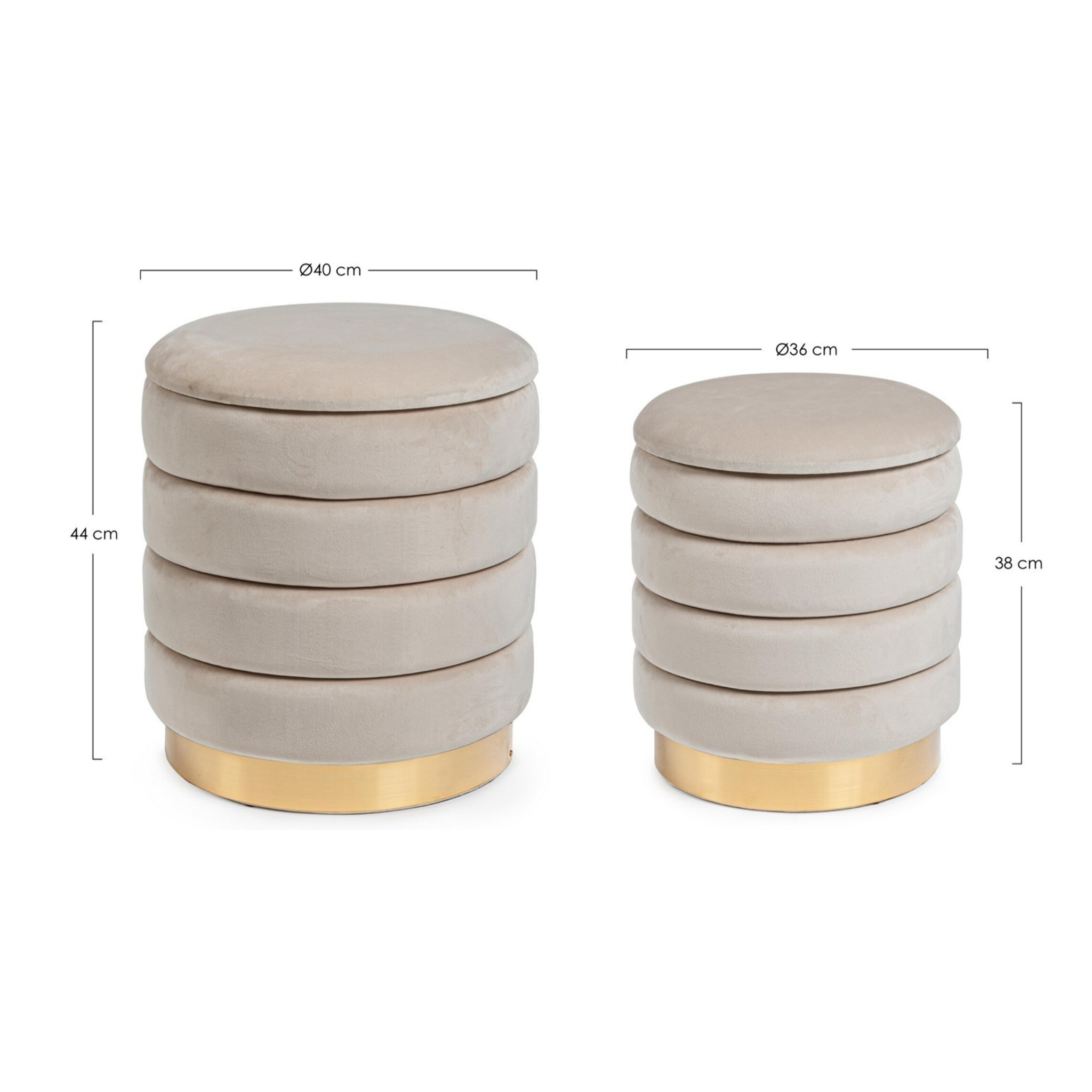 SET DI 2 POUF DARINA BEIGE