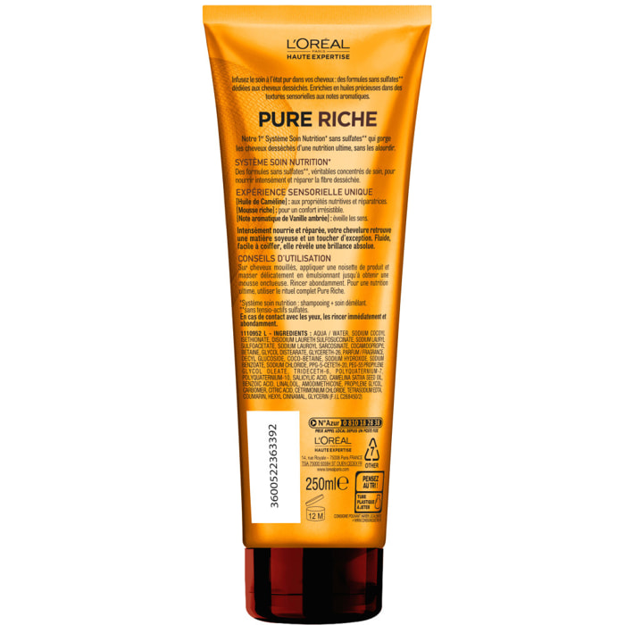 Lot de 6 - L'Oréal Paris Haute Expertise Pure Riche Shampooing Nutrition 250ml