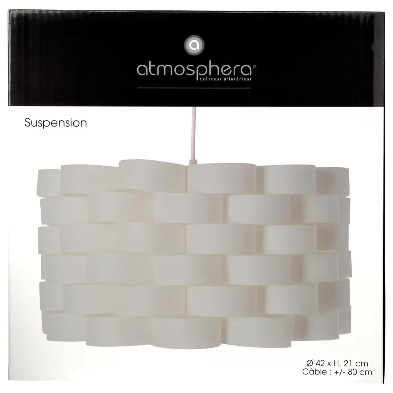 Suspension métal "Moki" blanc D42cm