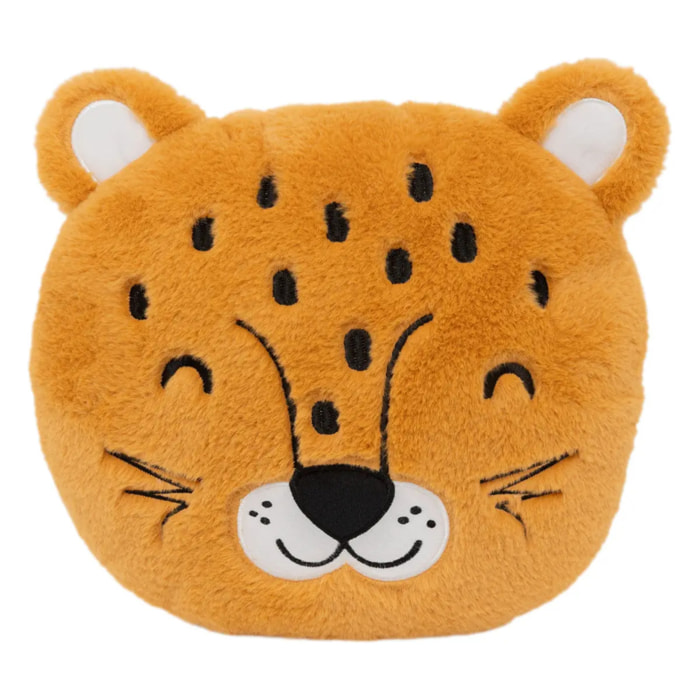 Coussin enfant panthère marron 30x30cm