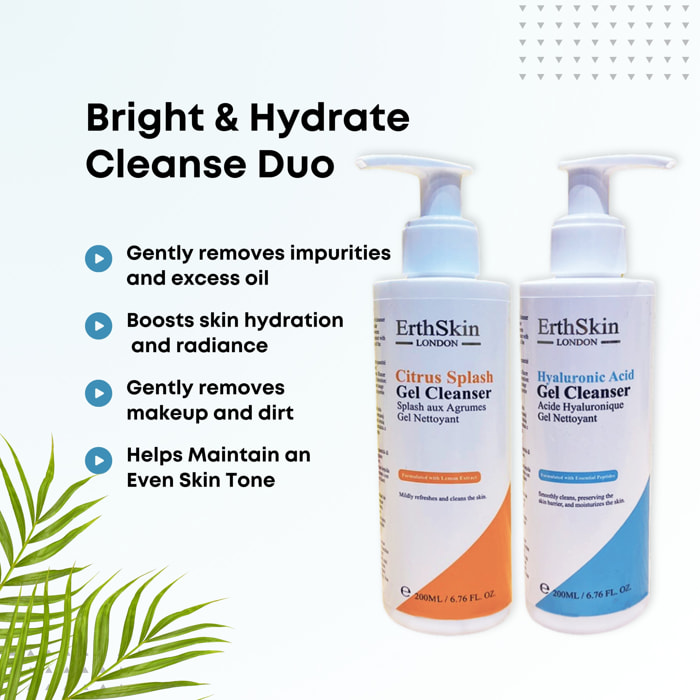 Gel limpiador Citrus Splash 200 ml + gel limpiador con ácido hialurónico 200 ml