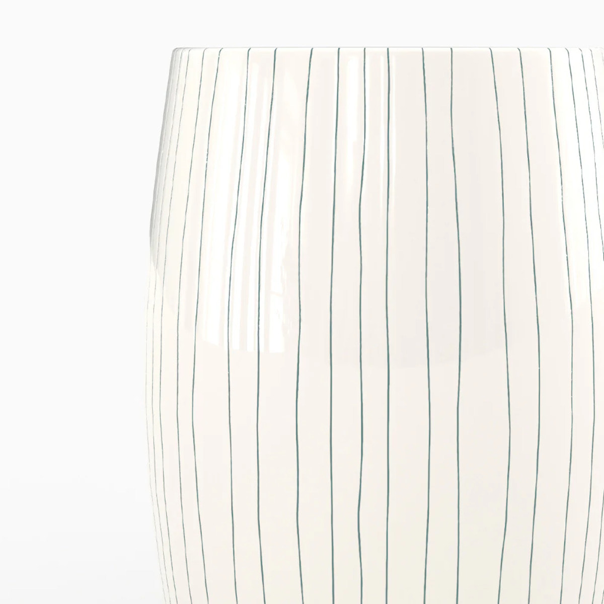 Table d'appoint ronde en métal blanc rayé D26 cm - Nello