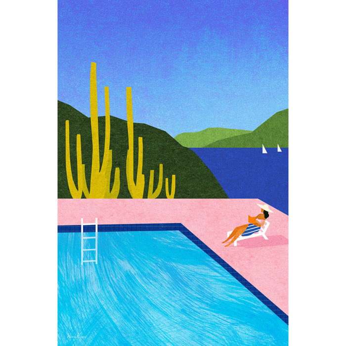 Tableau neo vintage swimming pool iii  Toile imprimée