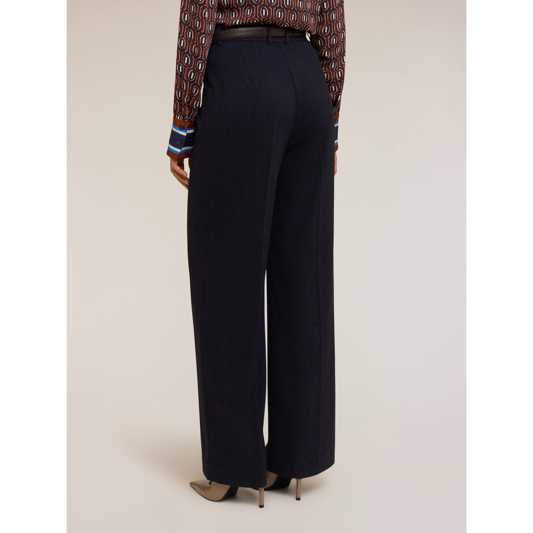 Motivi - Pantaloni fluidi larghi con pieghe - Blu