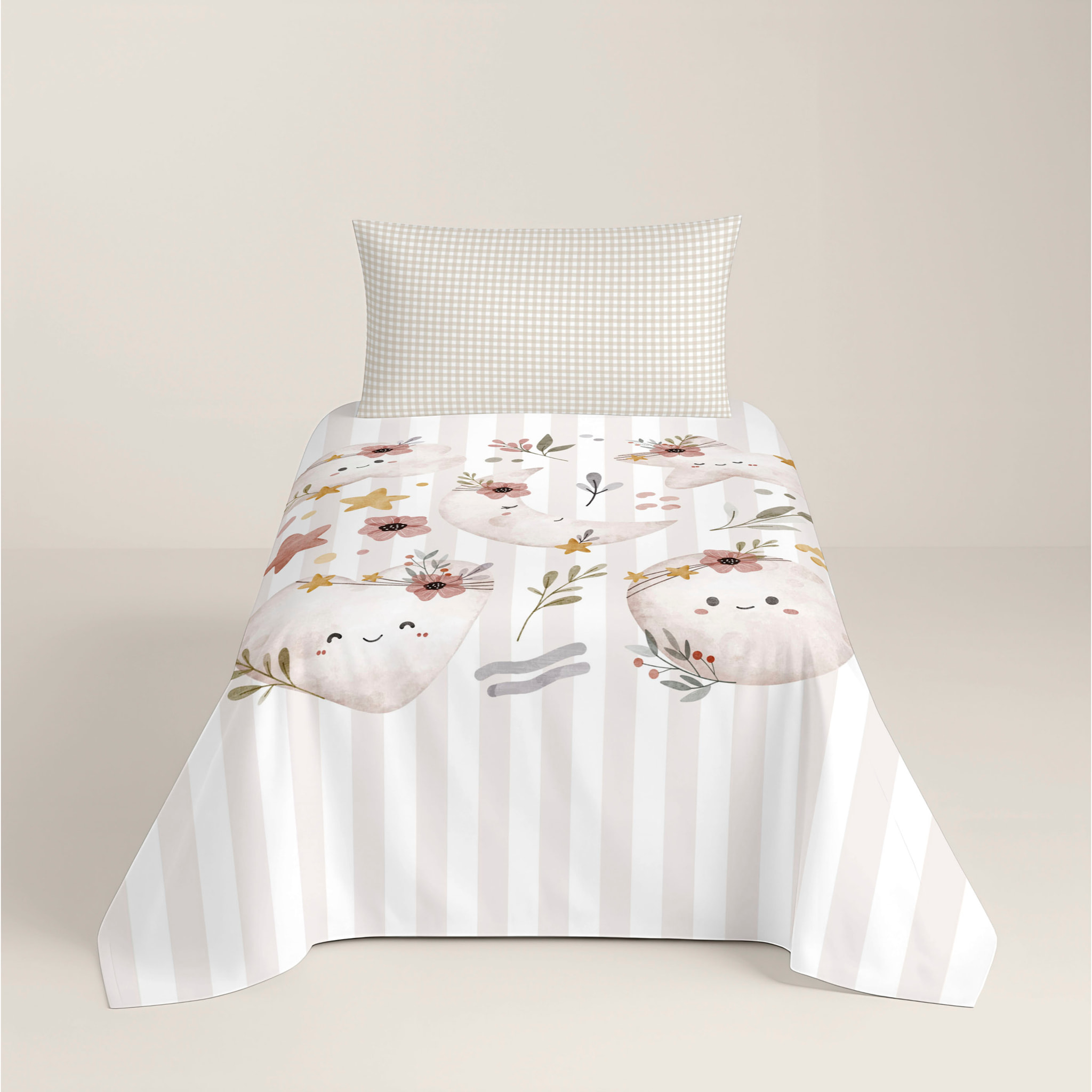 Funda Nórdica Estampada - Infantil - 100% Algodón - Incluye 1 Funda de Almohada - Marela