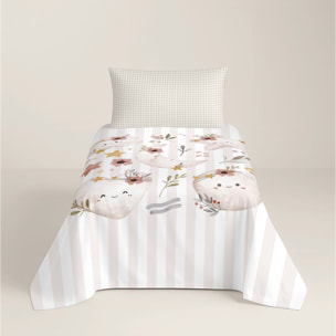 Funda Nórdica Estampada - Infantil - 100% Algodón - Incluye 1 Funda de Almohada - Marela