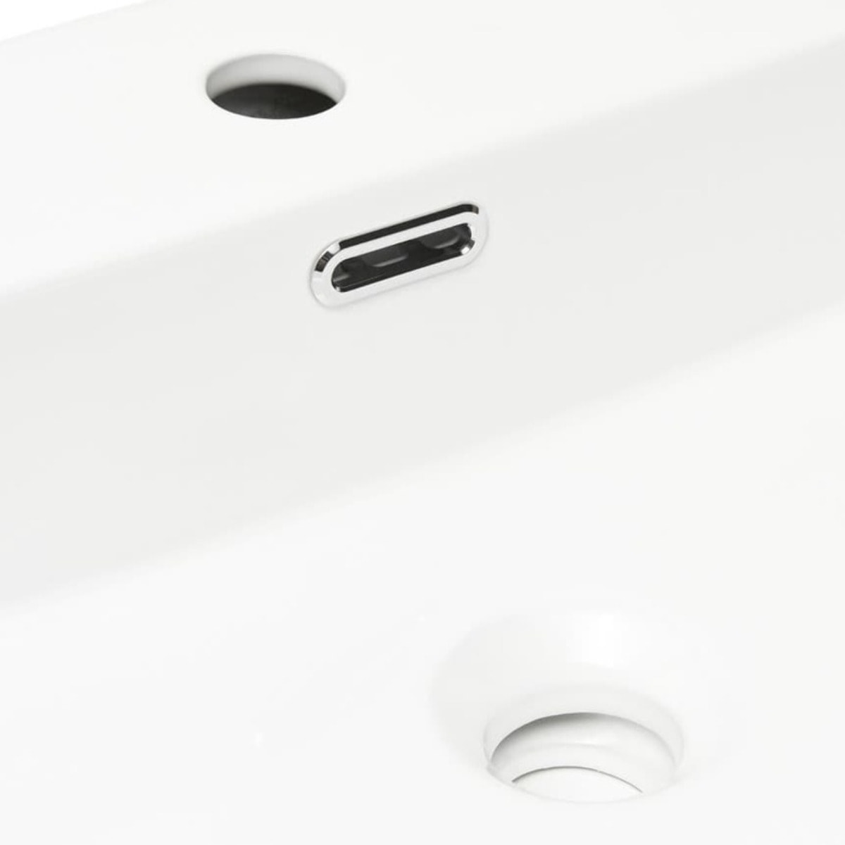 Cube Way 60x42 cm lavabo suspendu en céramique avec trou pour robinetterie au milieu, sans siphon ni mitigeur, blanc (SATCW6042)