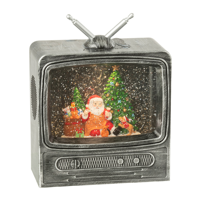 J-Line décoration Boule De Neige Television - plastique - mix