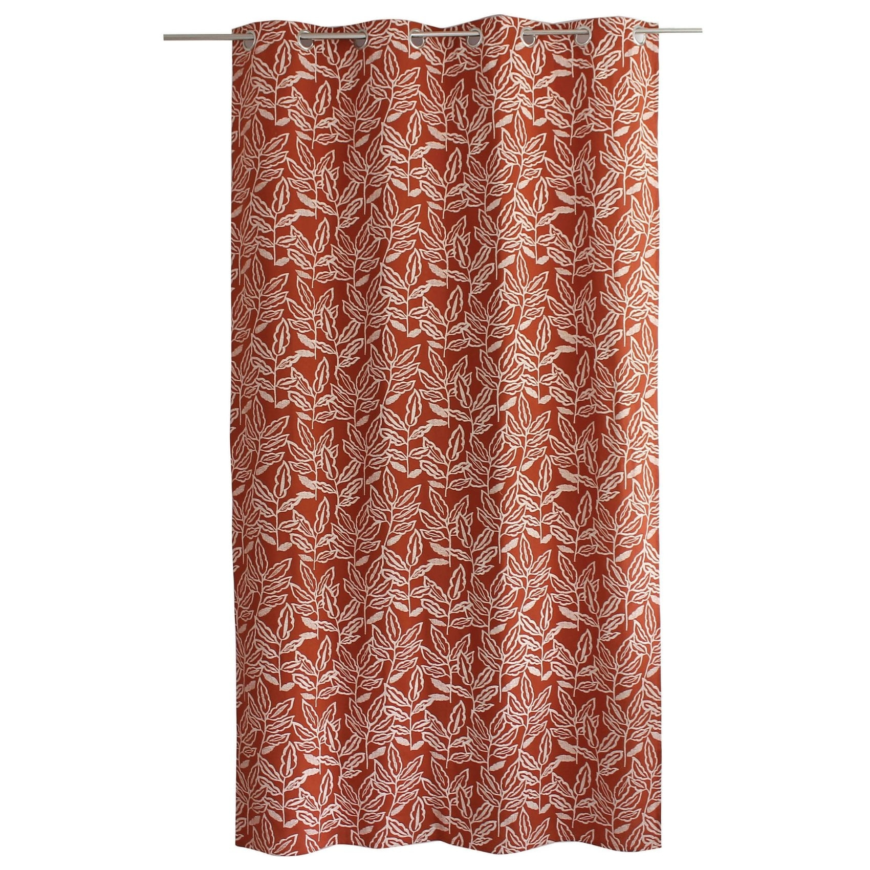 Rideau à oeillets en coton recyclé Chambray - Terracotta