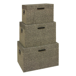 Lot de 3 malles Reso gris