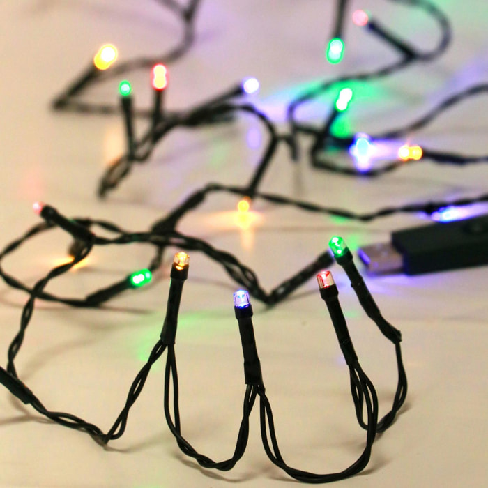 --LUCES MICRO 140L LED COLOR CON USB CABLE VERDE INTERIOR 11.15M (24)