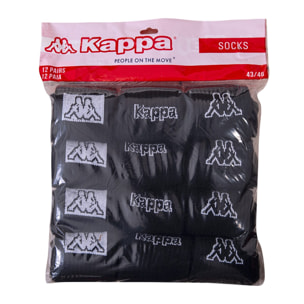 Set 12 pares calcetines Kappa deportivos tennis color negro para hombre