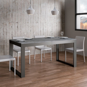 Tavolo allungabile 90x160/420 cm Tecno Evolution Cemento telaio Antracite