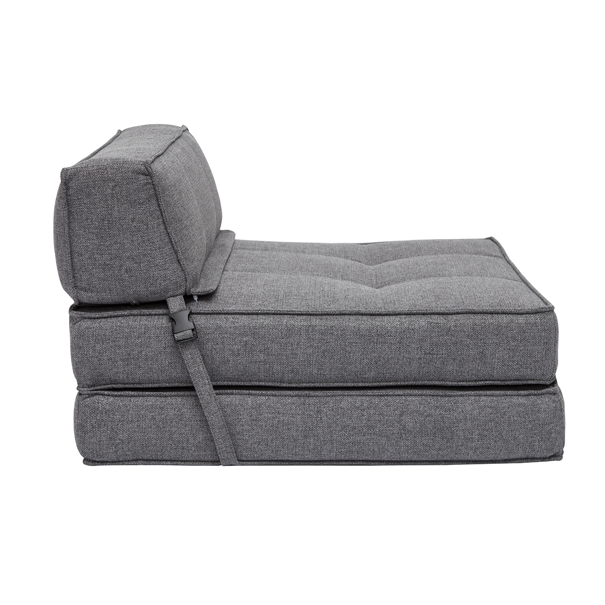 Chauffeuse 1 place convertible en tissu gris KATY