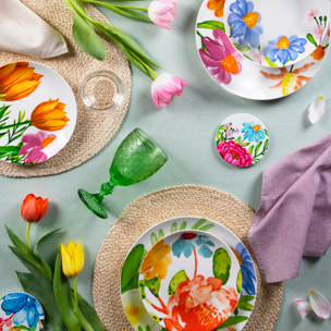 Service de table 18 pièces Excelsa – Blooming, Porcelaine Multicolore