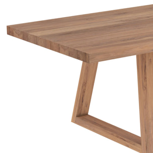 Table rectangulaire 10 personnes en bois de teck recyclé 260 cm - Marie