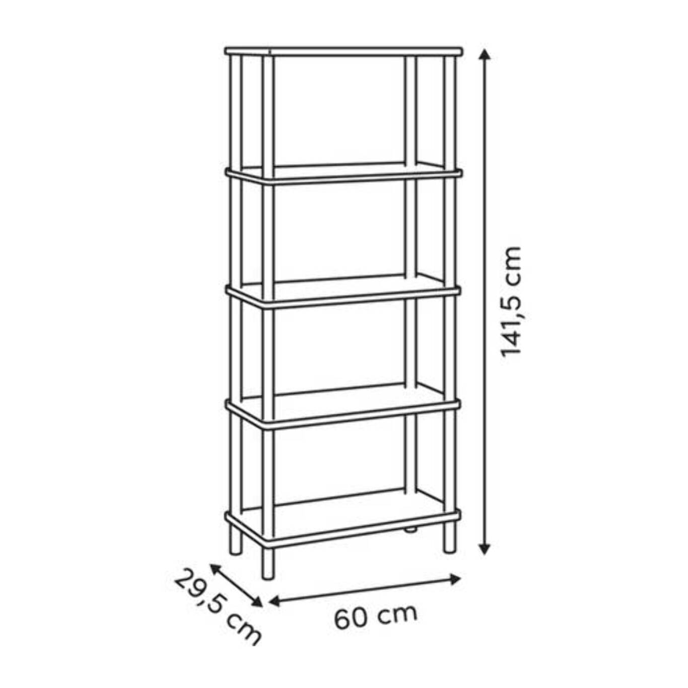 Etagère 5 niveaux Come bois et effet marbre