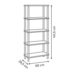 Etagère 5 niveaux Come bois et effet marbre