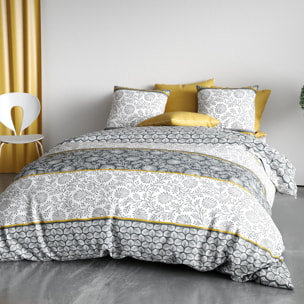 Parure De Couette 3pcs avec Taies oreiller 100% Coton 57 Fils/cm2-vega Gold