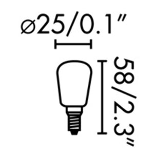 Bombilla T26 FILAMENTO E14 LED 1W 2700K